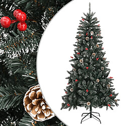 vidaXL Sapin de Noël artificiel avec support Vert 210 cm PVC 