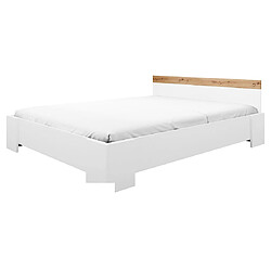 Bestmobilier Francesco - lit - 160x200 cm - bois et blanc Francesco - lit - 160x200 cm - bois et blanc - Bois / Blanc