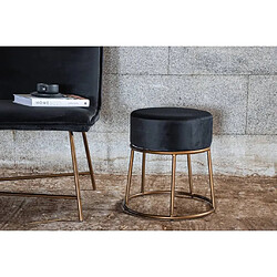 Venture Home Pouf Pippi 45,5x45,5x46,5 cm Velours Noir et cuivre