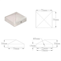 vidaXL Bouchons de poteau de clôture 6 pcs Métal galvanisé 71x71 mm pas cher