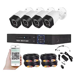 Tech Discount TD® 4 AHD 1080p Camera Video Recorder Kit de KIT coaxial pour caméra de surveillance HD