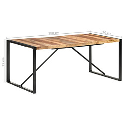 vidaXL Table à manger 180x90x75 cm bois massif pas cher