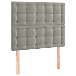 Acheter Maison Chic Tête de lit scandinave à LED,meuble de chambre Gris clair 100x5x118/128 cm Velours -MN12365