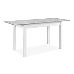 But Table avec allonge 120/160 cm DORA Imitation béton et blanc pas cher