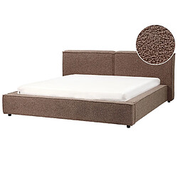 Beliani Lit double 180 x 200 cm en bouclé marron LINARDS