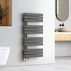 EMKE Radiateur Panneau, Sèche-serviette eau Chaude, Porte-Serviettes Pour Le Chauffage de la Salle de Bain, Chauffe Serviettes à Température Constante, 100x50cm, 555W, Anthracite