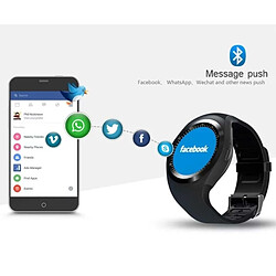 Avis Wewoo Montre connectée Round Nano Carte SIM Fitness Tracker Smartband Smart Watch, avec WhatsApp Facebook, Podomètre de soutien / Moniteur de sommeil / Contrôle de la musique / Caméra distante / Rappel sédentaire Bleu