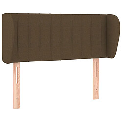 Maison Chic Tête de lit scandinave avec oreilles,meuble de chambre Marron Foncé 83x23x78/88 cm Tissu -MN18195