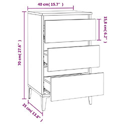 vidaXL Table de chevet sonoma gris 40x35x70 cm bois d'ingénierie pas cher