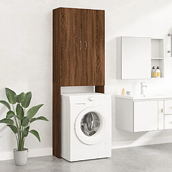 Maison Chic Meuble rangement de salle de bain | Meuble pour machine à laver | Armoire murale de bain Chêne marron 64x25,5x190 cm -GKD12182