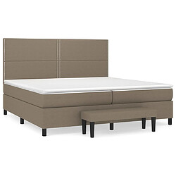 vidaXL Sommier à lattes de lit avec matelas Taupe 200x200 cm Tissu