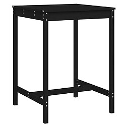 vidaXL Table de jardin noir 82,5x82,5x110 cm bois massif de pin