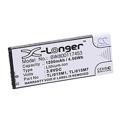 vhbw Batterie remplacement pour Alcatel TLi015M1, TLi015M7, TLi015MA pour smartphone (1200mAh, 3,8V, Li-ion)