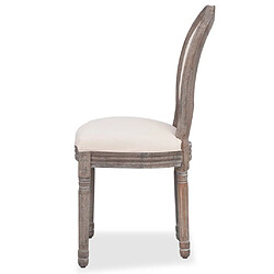 Acheter Decoshop26 Lot de 4 chaises de salle à manger cuisine design classique en tissu crème CDS021469