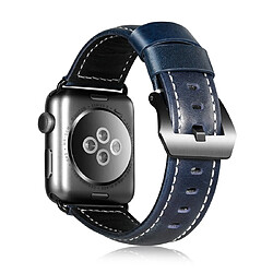 Wewoo Convient aux bracelets en cuir universels Apple Watch de la génération 3/2 / 142 mm Mazarine