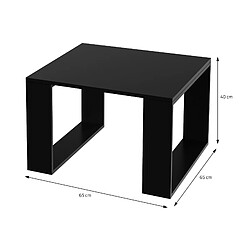 Table basse 65x65x40 cm noir ML-Design pas cher