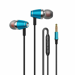 Écouteurs Intra-Auriculaires Smart Call Headphones Avec Microphone Full Metal Bass Music Headphones Pour Android V1 Bleu 