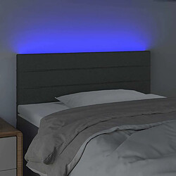 Avis Maison Chic Tête de lit scandinave à LED,meuble de chambre Gris foncé 100x5x78/88 cm Tissu -MN38420