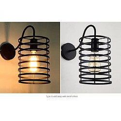 Acheter Universal Loft Fer Américain Noir Abat-jour Applique Vintage Cage Garde Applique Luminaire Loft Eclairage Intérieur Moderne Applique (Type H)