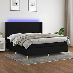 Sommier à lattes,Cadre à lattes de lit pour Adulte matelas et LED Noir 160x200 cm Tissu -MN29887