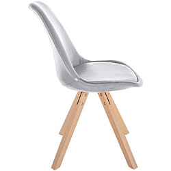 Avis Decoshop26 Chaise de salle à manger x1 style scandinave en velours gris clair pieds en bois clair 10_0001474