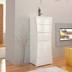 Ahd Amazing Home Design Commode Chambre 6 Tiroirs Blanc Brillant Arco Septet