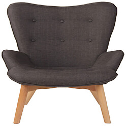 La Chaiserie Fauteuil Lounge Dana en Tissu I Chaise Fauteuil pour Salon Ou Salle A Manger I Piètement en Bois I Design Scandinave Gris Foncé