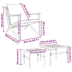 vidaXL Ensemble de meubles de balcon 4 pcs avec coussins acier noir pas cher