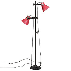 Avis vidaXL Lampadaire 25 W rouge délavé 25x25x90/140 cm E27