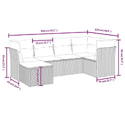 Avis vidaXL Salon de jardin avec coussins 6 pcs marron résine tressée