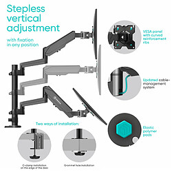 Acheter ONKRON Pied Ecran PC Double 13" - 32" Ecran, Bras Ecran PC 2 Ecran jusqu'à 8 kg Chacun - Double Bras Ecran PC VESA 75x75 - 100x100 mm/Support Deux Ecran PC Inclinable Pivotant Orientable G140-B Noir