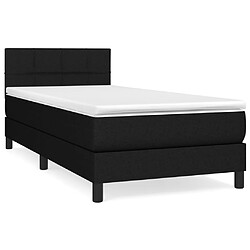 vidaXL Sommier à lattes de lit avec matelas Noir 100x200 cm Tissu