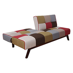 Acheter Alter Canapé-lit 3 places, en tissu Patchwork rembourré, Ouverture clic-clac, convertible en lit simple, Fabriqué en Italie, 180x79xh76 cm, Multicolore