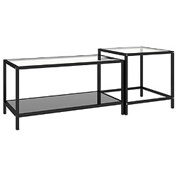 Acheter vidaXL Tables à thé 2 pcs Verre trempé Noir