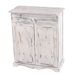 Mendler Commode / table d'appoint / armoire, 66x33x78cm, shabby, vintage ~ blanc