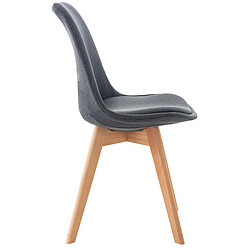 Avis Decoshop26 Lot de 4 chaises de salle à manger cuisine bureau style scandinave en tissu gris foncé pieds en bois 10_0000542