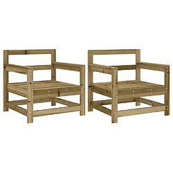 Maison Chic Lot de 2 Chaises de jardin,Fauteuil d'extérieur bois de pin imprégné -MN82704