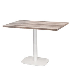 Restootab Table 120x70cm - modèle Round pied blanc chêne tages