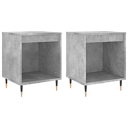 vidaXL Tables de chevet 2 pcs gris béton 40x35x50 cm bois d’ingénierie