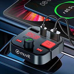 Acheter Transmetteur FM Bluetooth Allume cigare avec Port de charge USB et USB C Muvit