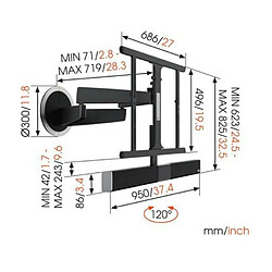 Avis Support mural inclinable/orientable pour écran 40 à 65 + barre de son - next8365 - VOGEL'S