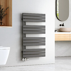 EMKE Radiateur Panneau, Sèche-serviette eau Chaude, Porte-Serviettes Pour Le Chauffage de la Salle de Bain, Chauffe Serviettes à Température Constante, 100x60cm, 670W, Anthracite