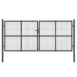 Avis vidaXL Portal de jardin maille anthracite 300x175 cm acier galvanisé