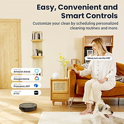 Avis Aspirateur robot Proscenic V10 3 en 1, aspirateur, balayage et nettoyage, système de nettoyage vibrant 3000pa, navigation LDS, batterie de 2600mAh, application intelligente et contrôle Alexa - Noir