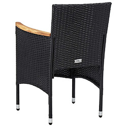 Maison Chic Lot de 2 Chaises de salle à manger de jardin - Fauteuil d'extérieur Résine tressée Noir -MN59261 pas cher