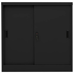 vidaXL Armoire de bureau avec porte coulissante Noir 90x40x90 cm Acier