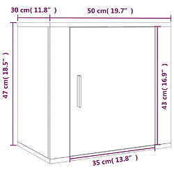 vidaXL Table de chevet murale Sonoma gris 50x30x47 cm pas cher