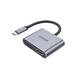 UNITEK D1049A hub & concentrateur USB 2.0 Type-C 480 Mbit/s Argent 