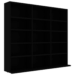 vidaXL Armoire à CD Noir 102x23x89,5 cm Aggloméré