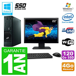 PC Fujitsu Esprimo E500 E85+ DT Ecran 22" G640 RAM 4Go SSD 120Go DVD Wifi W7 · Occasion 